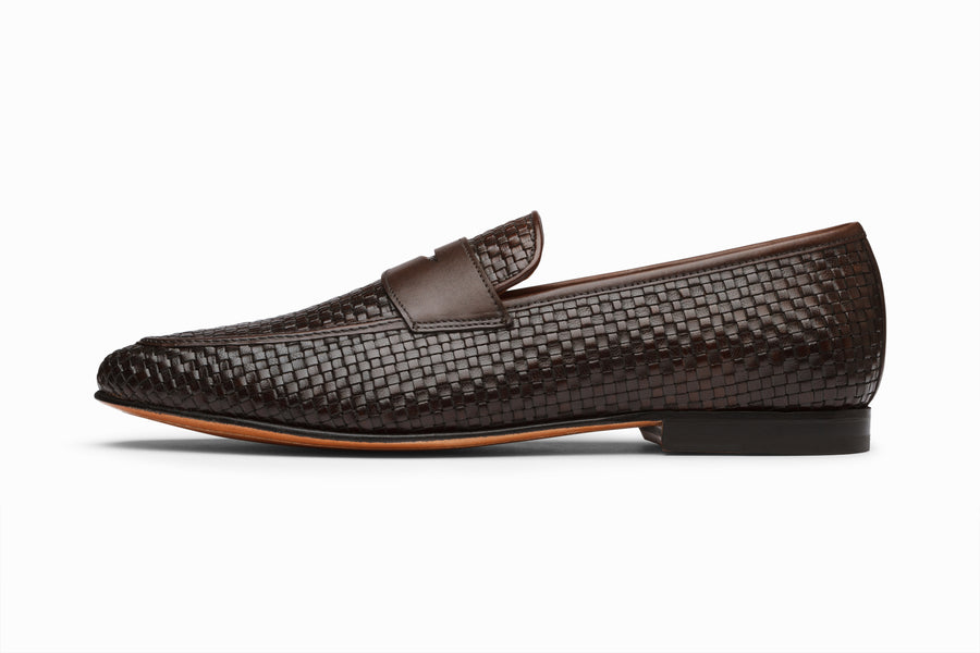 Penny Loafer - Woven Dark Brown