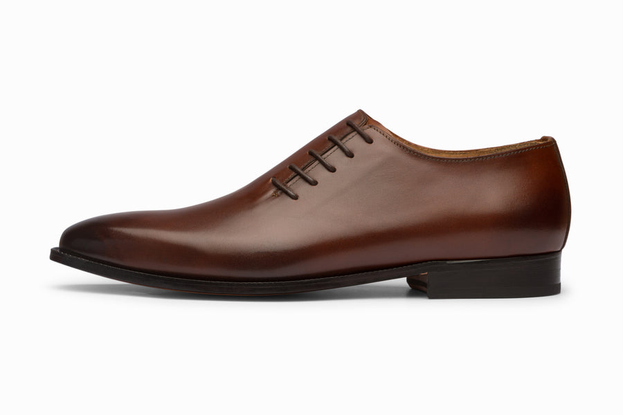 Wholecut Oxford with Side Lacing - Brown