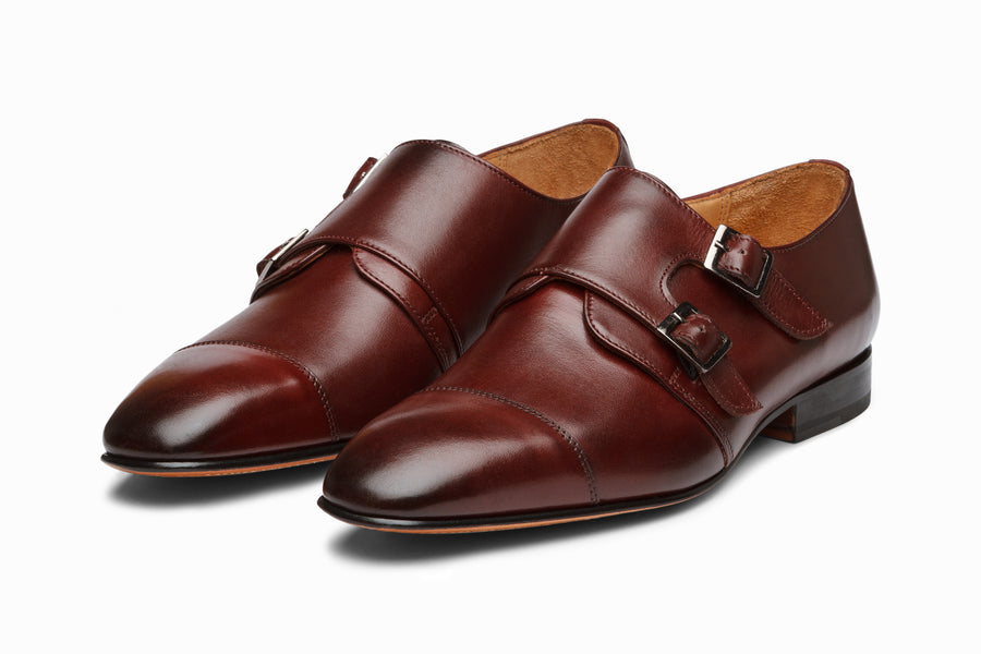 Off-Centered Double Monkstrap - Burgundy