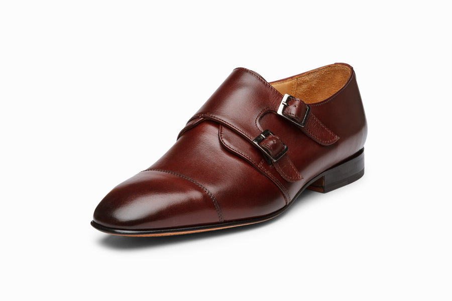 Off-Centered Double Monkstrap - Burgundy