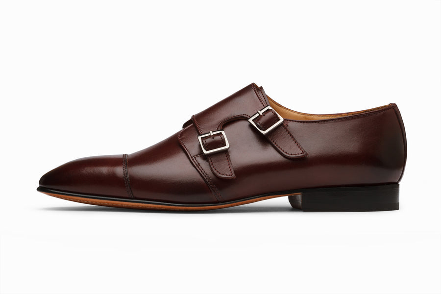 Off-Centered Double Monkstrap - Burgundy