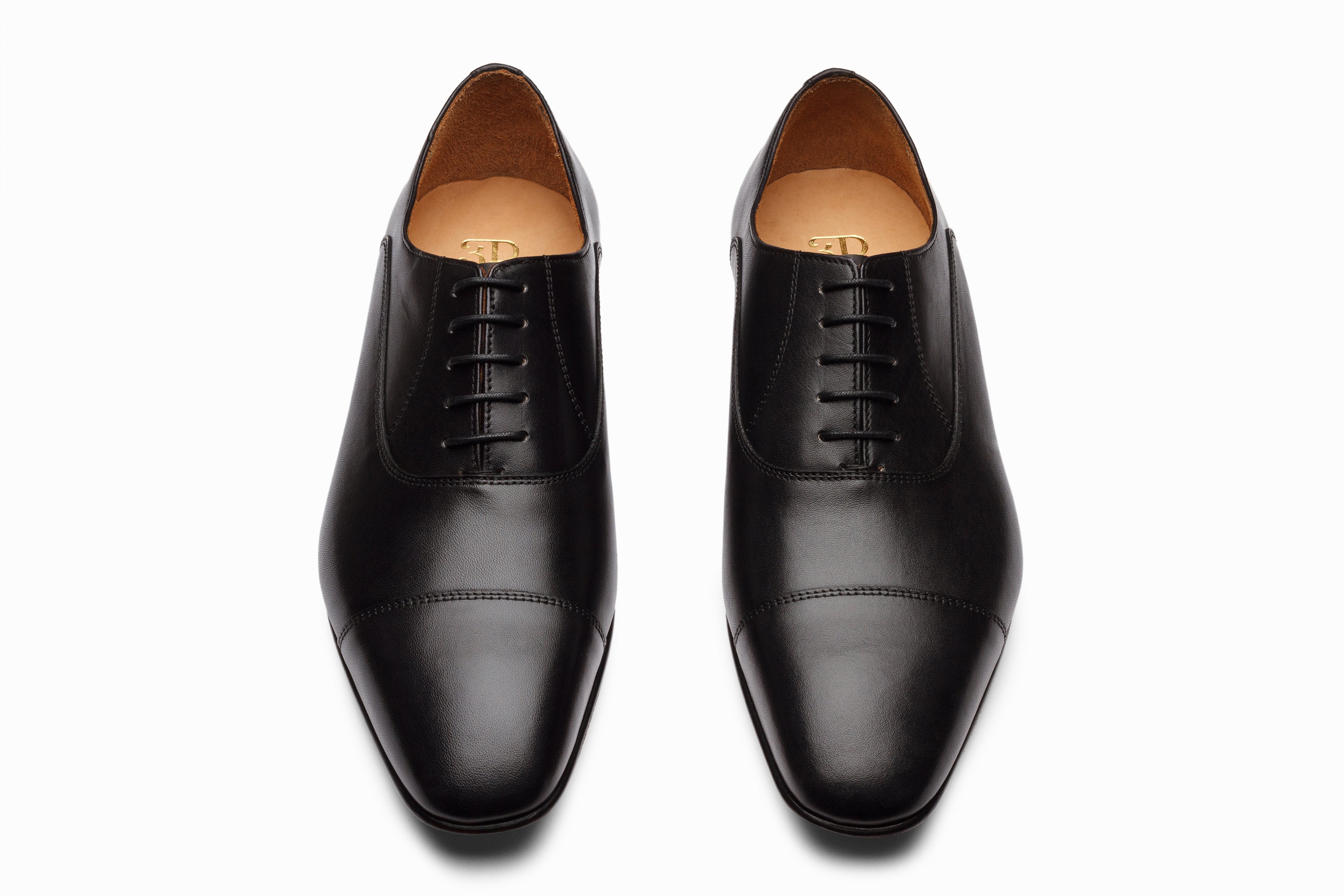 Buy Triple Stitch Cap Toe Oxford - Black colour shoe for men 