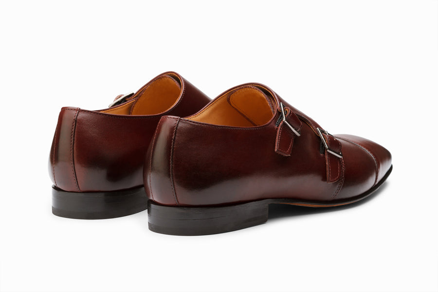 Off-Centered Double Monkstrap - Burgundy