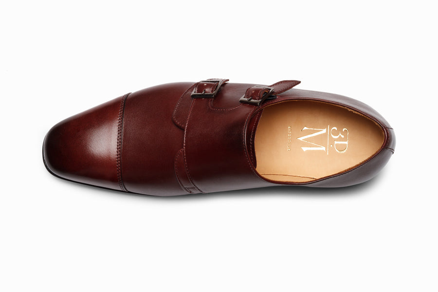 Off-Centered Double Monkstrap - Burgundy