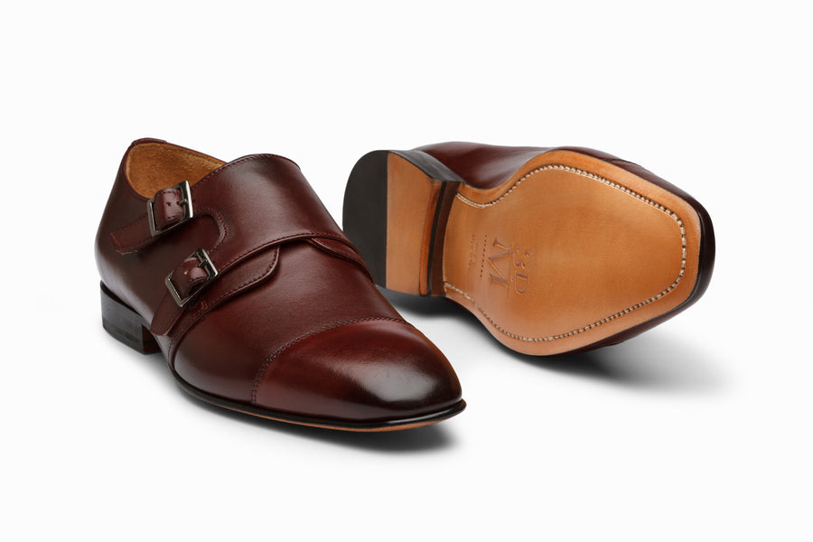 Off-Centered Double Monkstrap - Burgundy