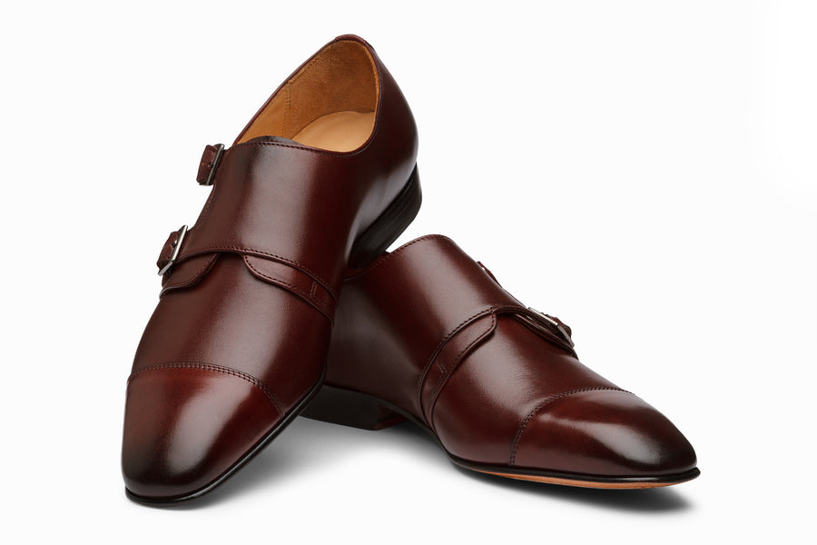 Off-Centered Double Monkstrap - Burgundy