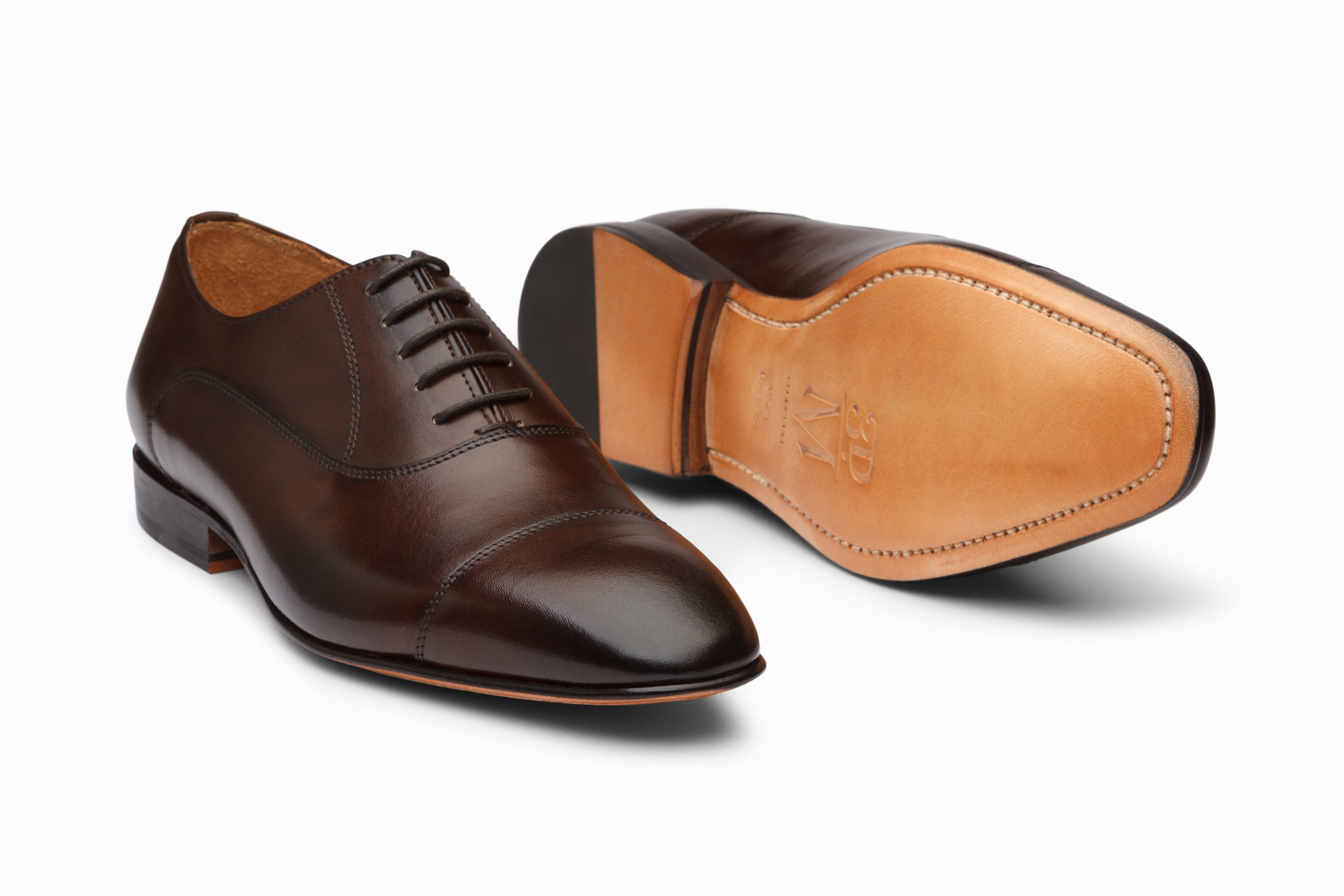 Buy Triple Stitch Cap Toe Oxford - Black colour shoe for men  display picture 2