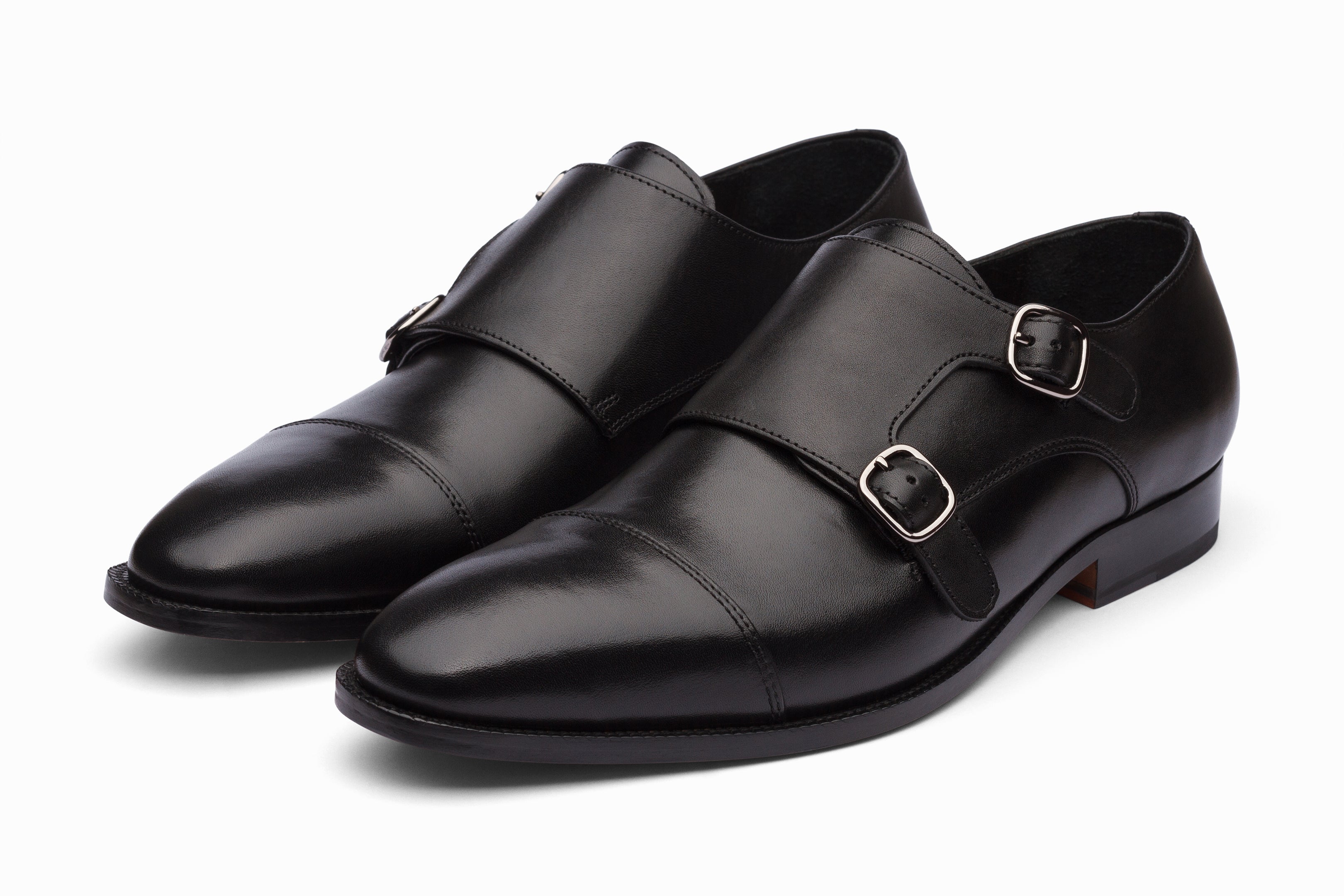 Toecap Double Monks Black | Handcrafted Leather | 3DM Lifestyle
