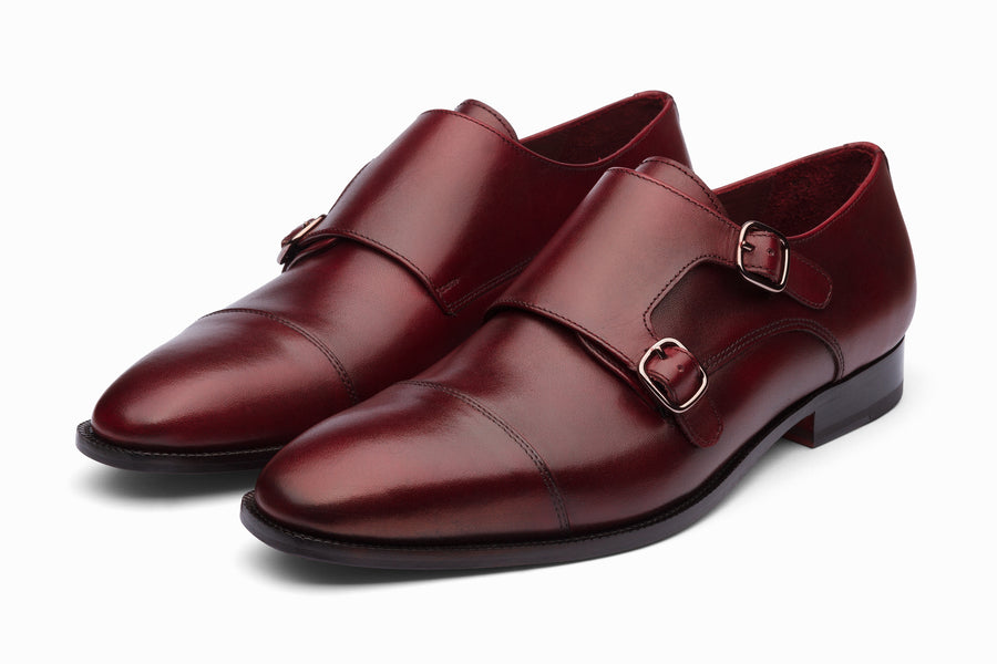 Toecap Double Monks - Dark Burgundy