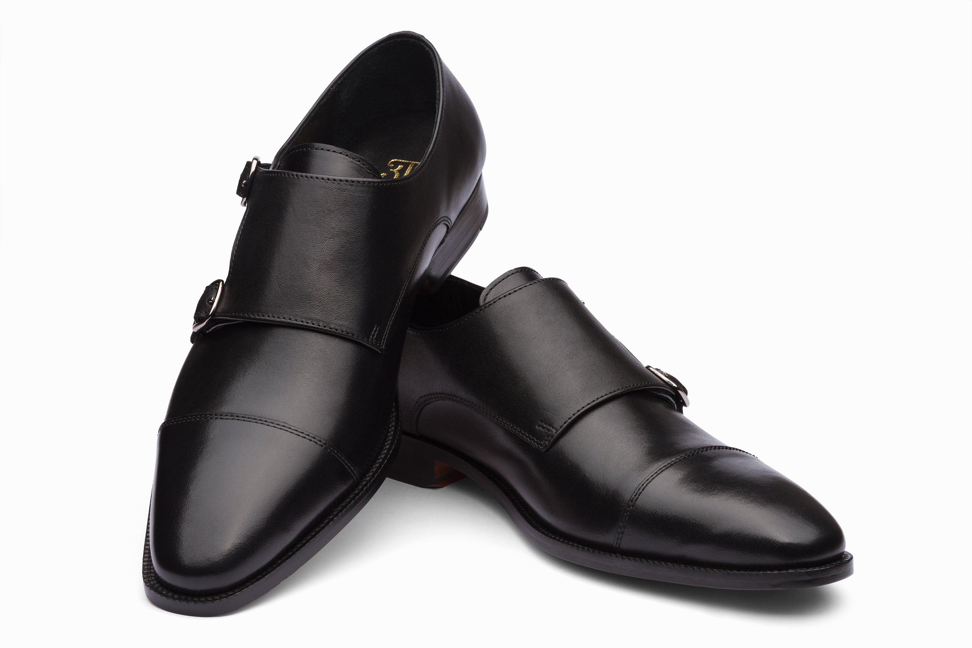 Toecap Double Monks Black | Handcrafted Leather | 3DM Lifestyle