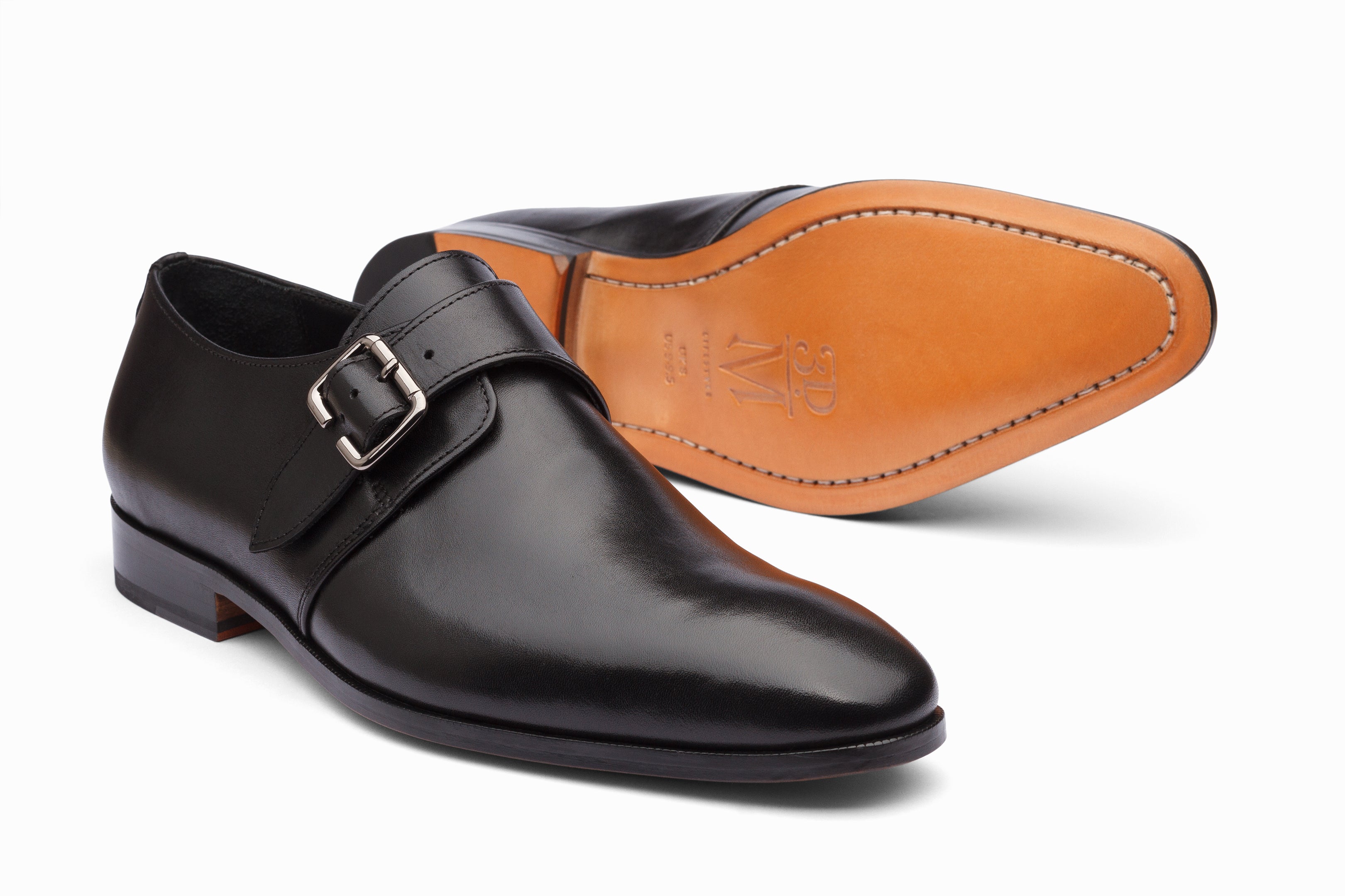 Single Monkstrap Black | Handcrafted Full-Grain Leather | 3DM