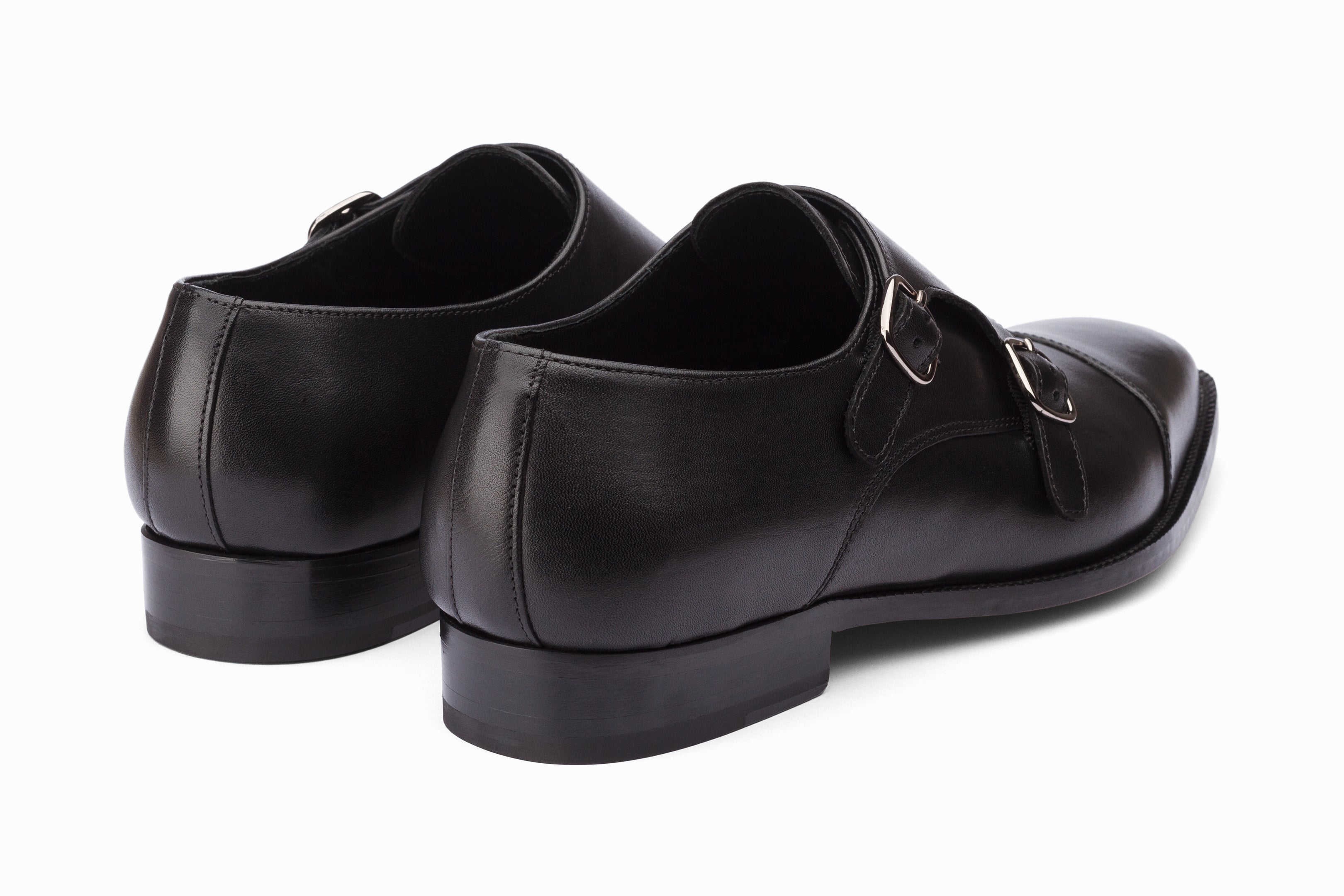 Toecap Double Monks Black | Handcrafted Leather | 3DM Lifestyle