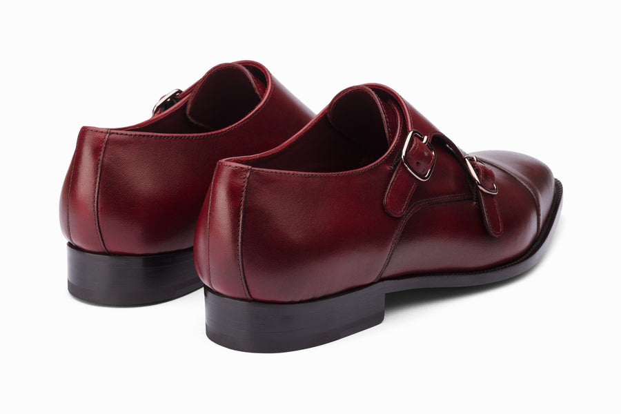 Toecap Double Monks - Dark Burgundy