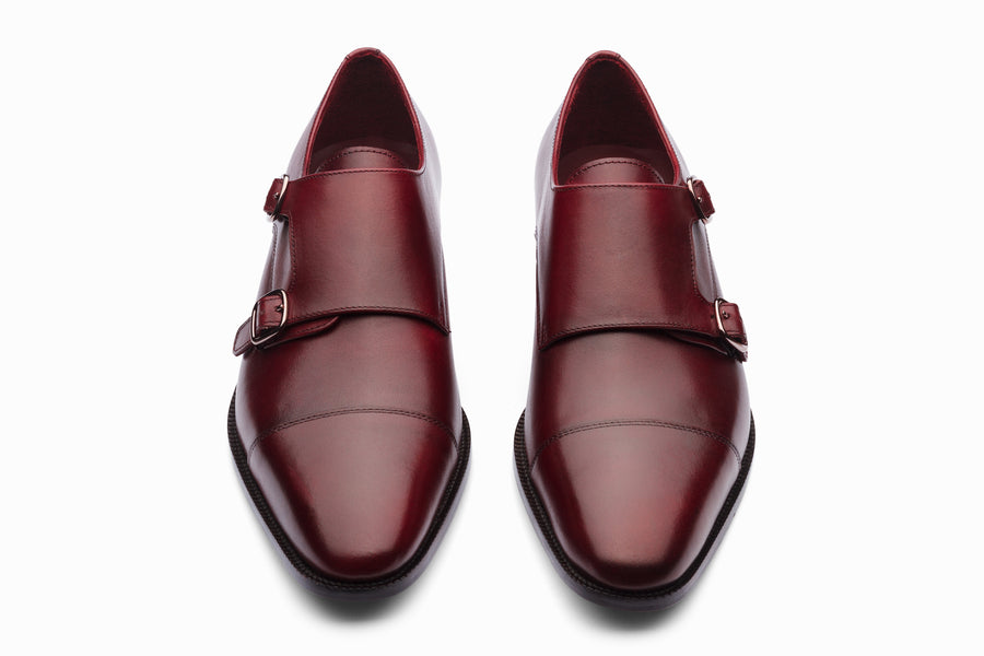 Toecap Double Monks - Dark Burgundy