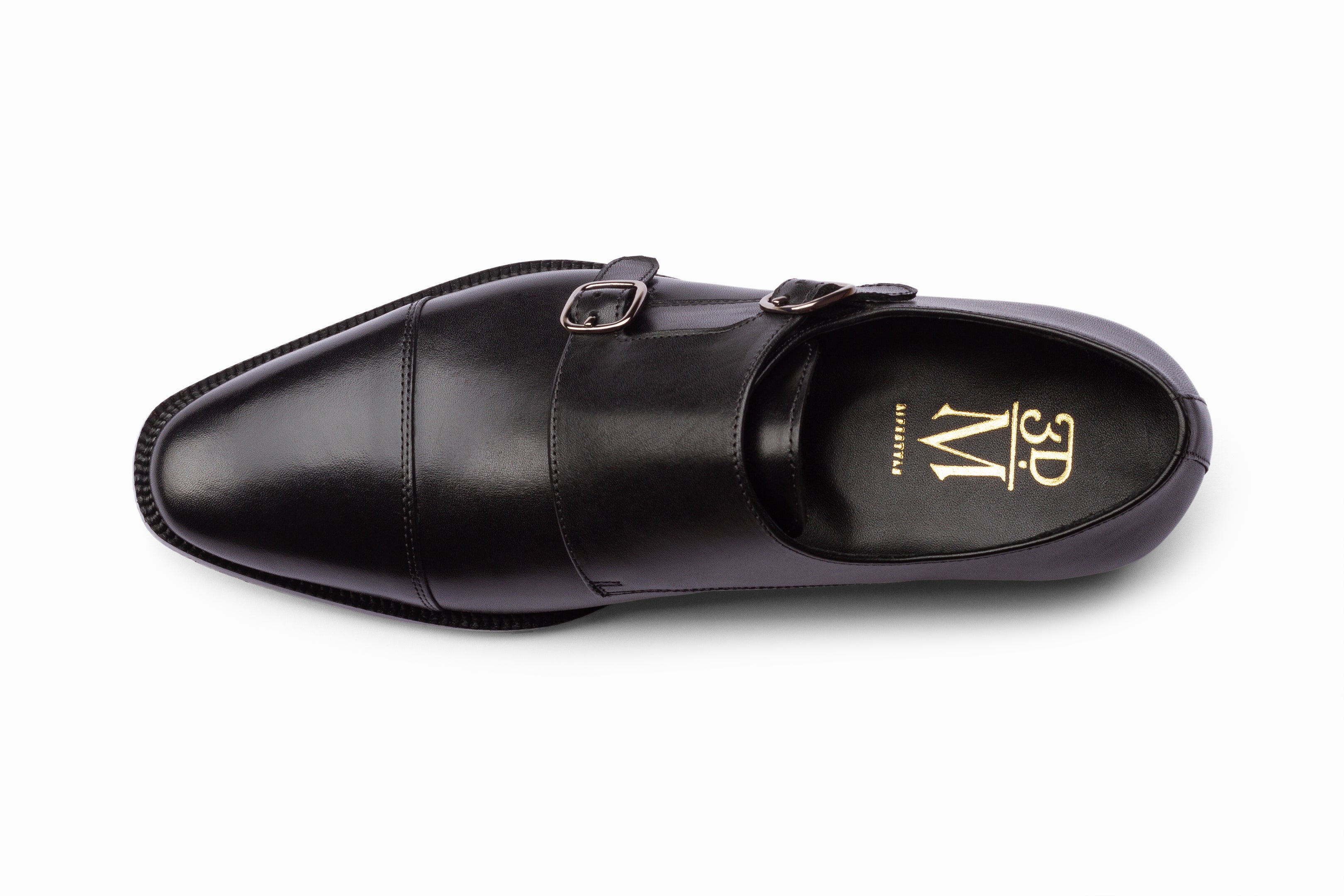 Toecap Double Monks Black | Handcrafted Leather