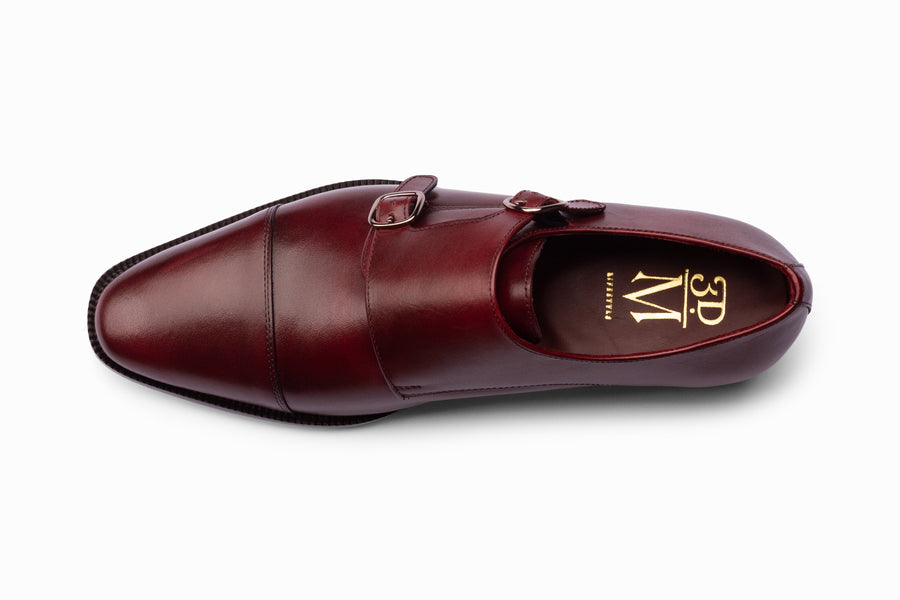 Toecap Double Monks - Dark Burgundy