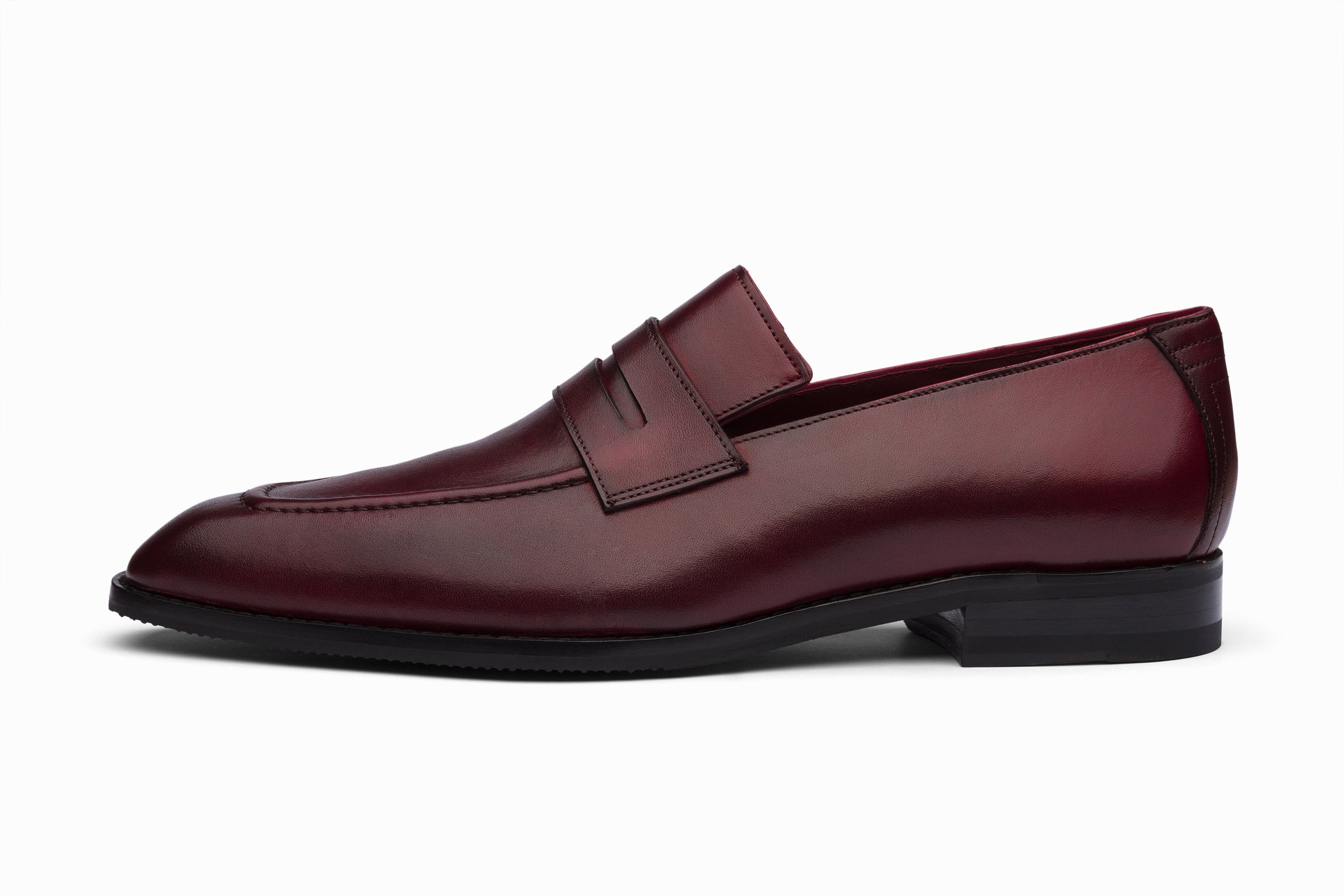Buy Vegano Penny Loafers - Dark Burgundy colour shoe for men 