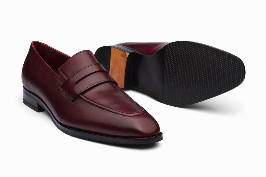 Vegano Penny Loafers - Dark Burgundy