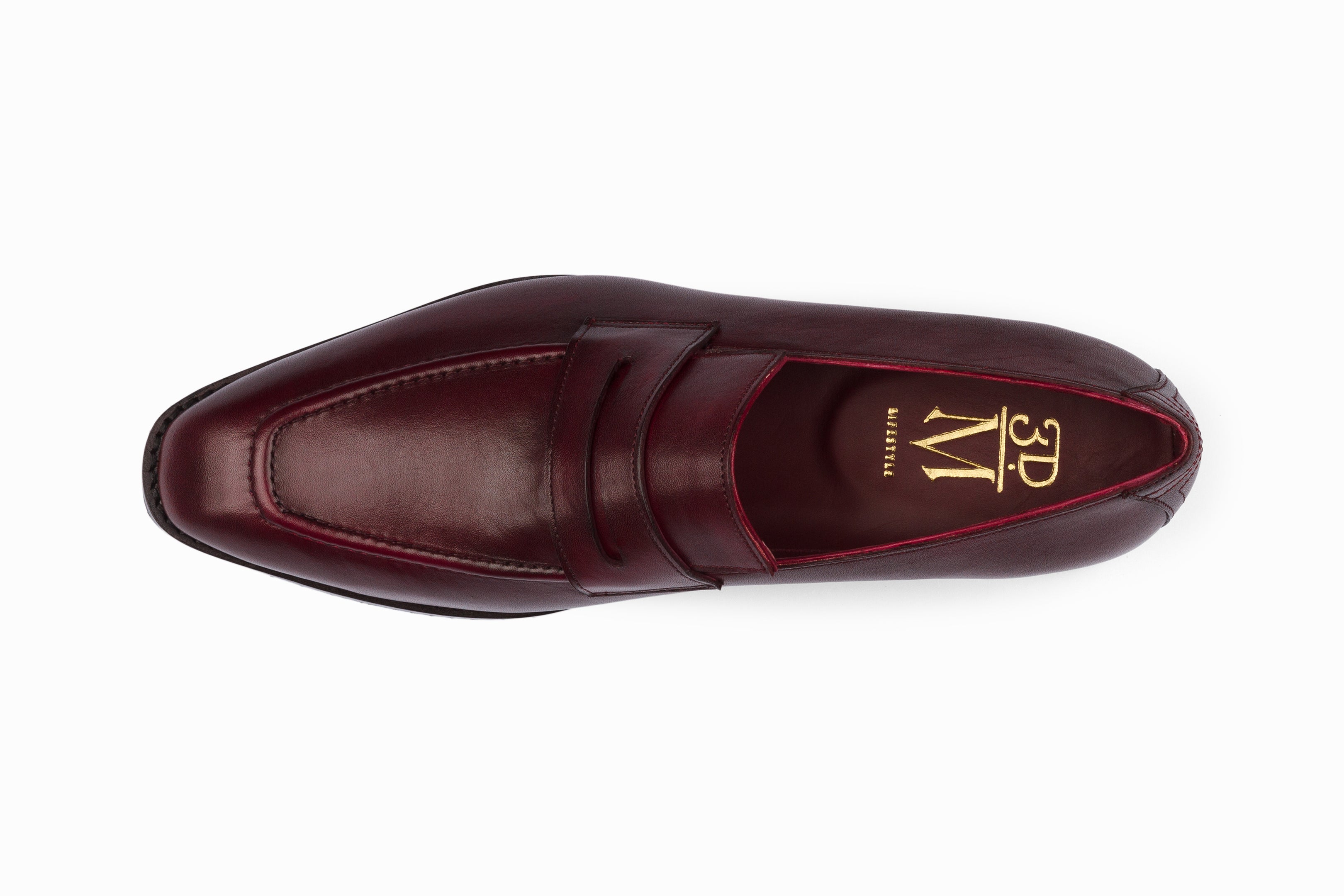 Buy Vegano Penny Loafers - Dark Burgundy colour shoe for men  display picture 1