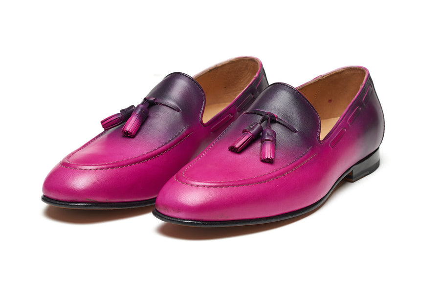 Tassel Loafers - Pink & Purple Patina - MTO 5 Weeks