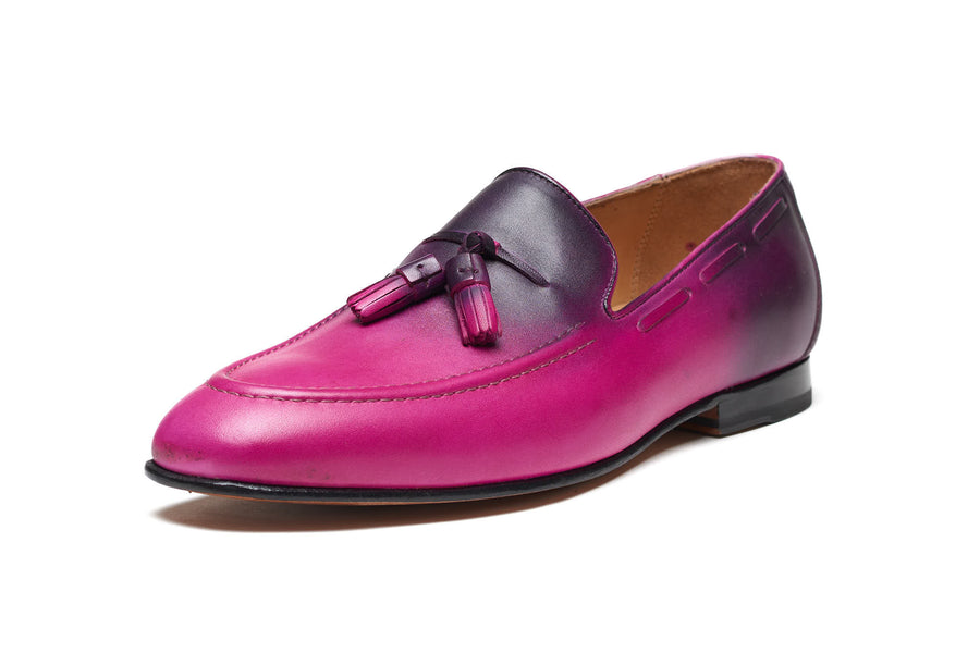 Tassel Loafers - Pink & Purple Patina - MTO 5 Weeks