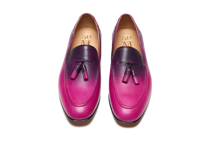 Tassel Loafers - Pink & Purple Patina - MTO 5 Weeks