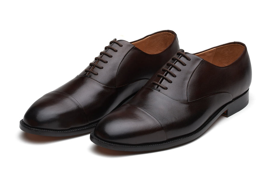 Blind Stitch Captoe Oxford - Dark Brown