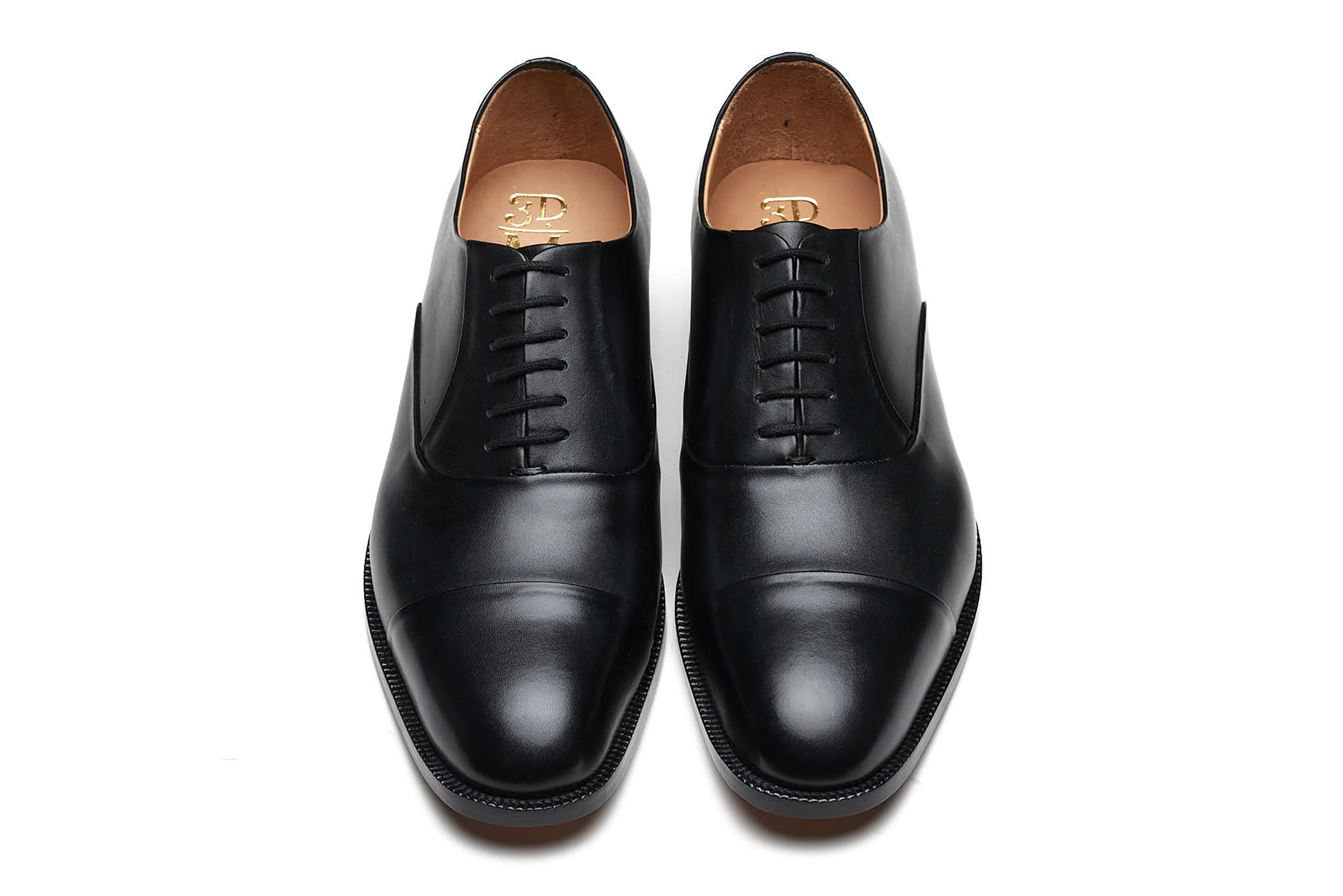 Buy Triple Stitch Cap Toe Oxford - Black colour shoe for men  display picture 1