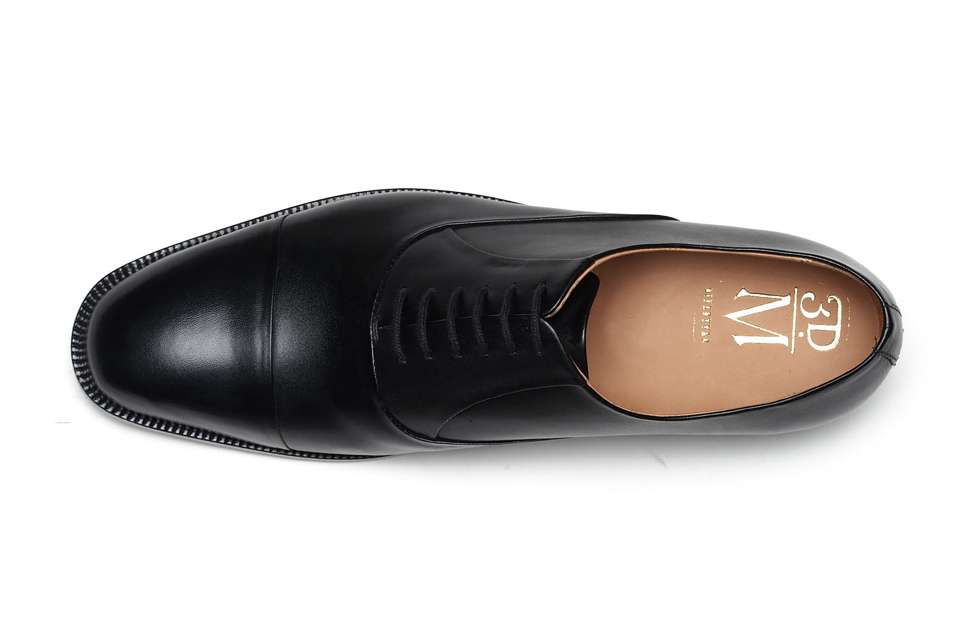 Buy Triple Stitch Cap Toe Oxford - Black colour shoe for men 
