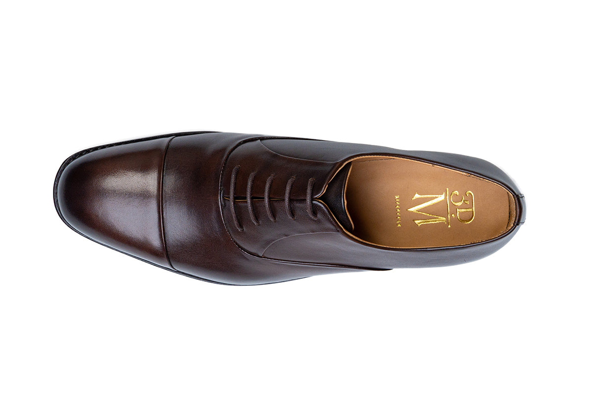 brown pointed dress shoes The Royal Hand Craft Black & Brown Wingtip Oxford Men Shoe – Vinci Leather  Shoes main image 0