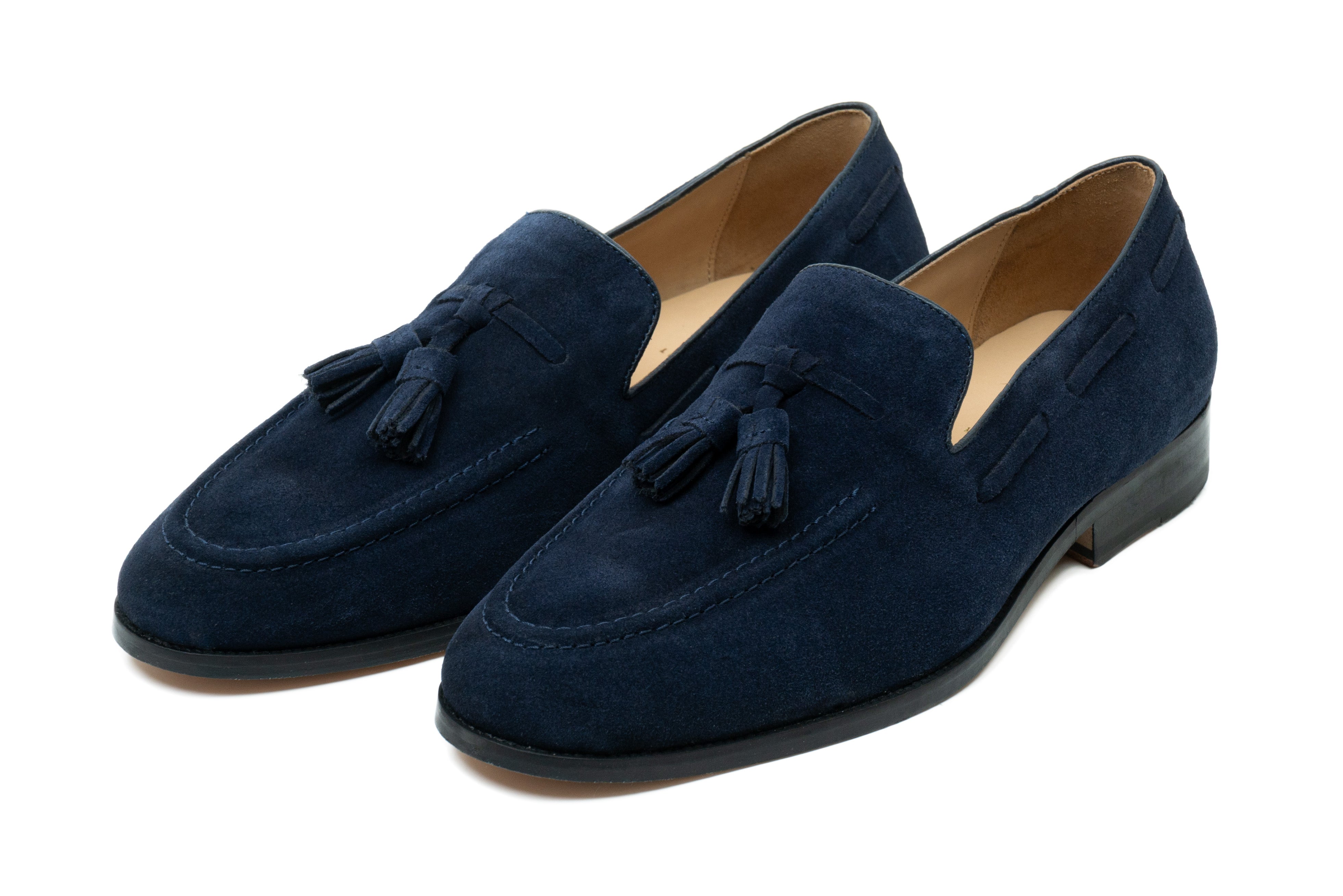 Tassel Loafers Navy Suede | Handcrafted