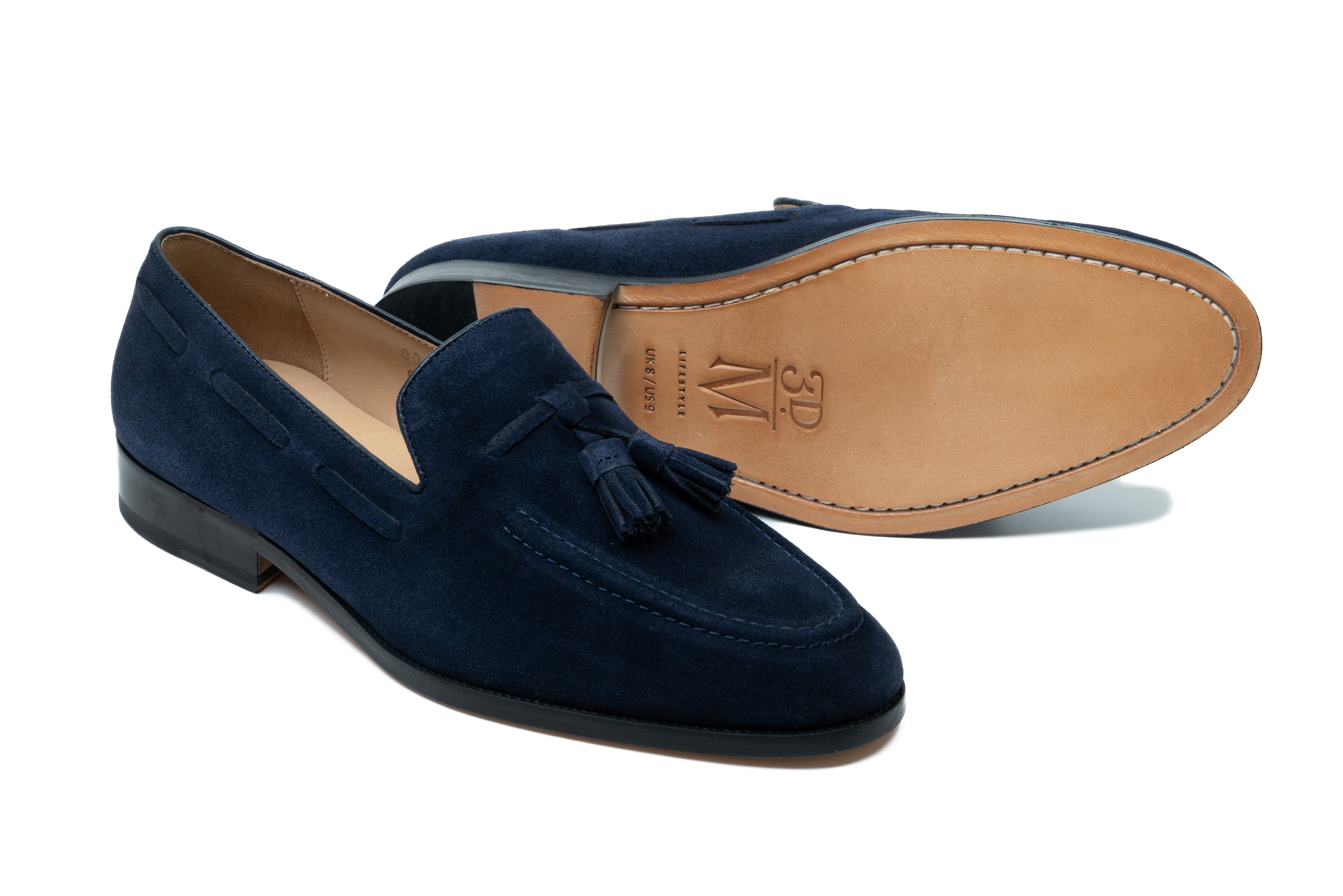 Tassel Loafers Navy Suede | Handcrafted | 3DM Lifestyle display picture 3