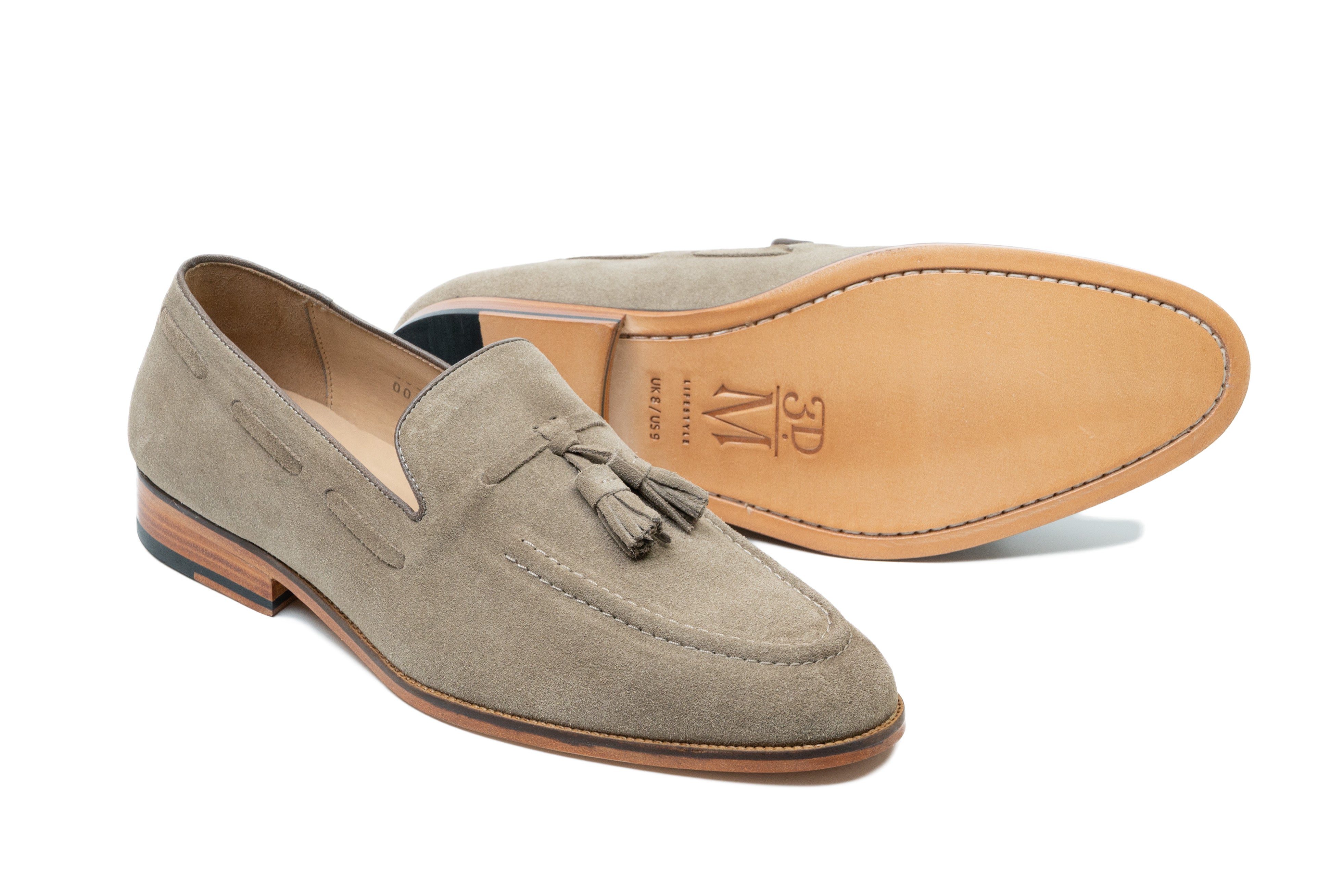 Tassel Loafers Taupe Suede | Handcrafted | 3DM Lifestyle display picture 3