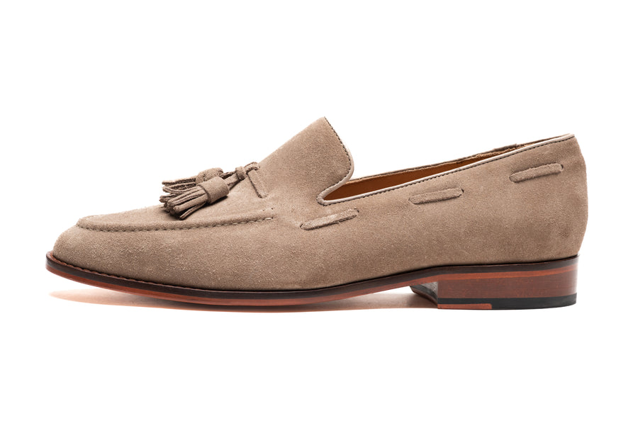 Tassel Loafers - Taupe Suede