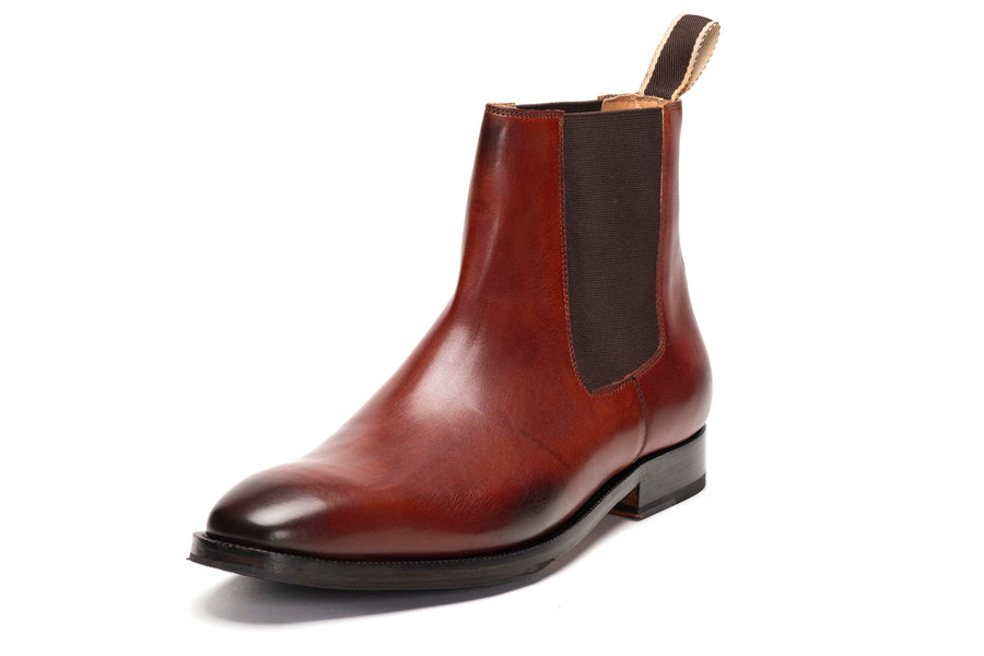 Chisel Toe Chelsea Boot - Dark Cognac