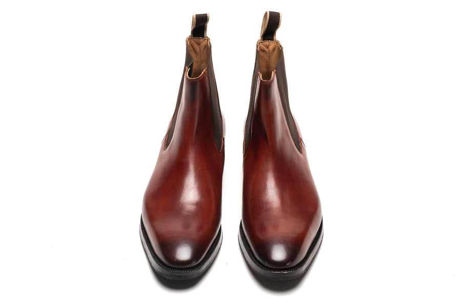 Chisel Toe Chelsea Boot - Dark Cognac