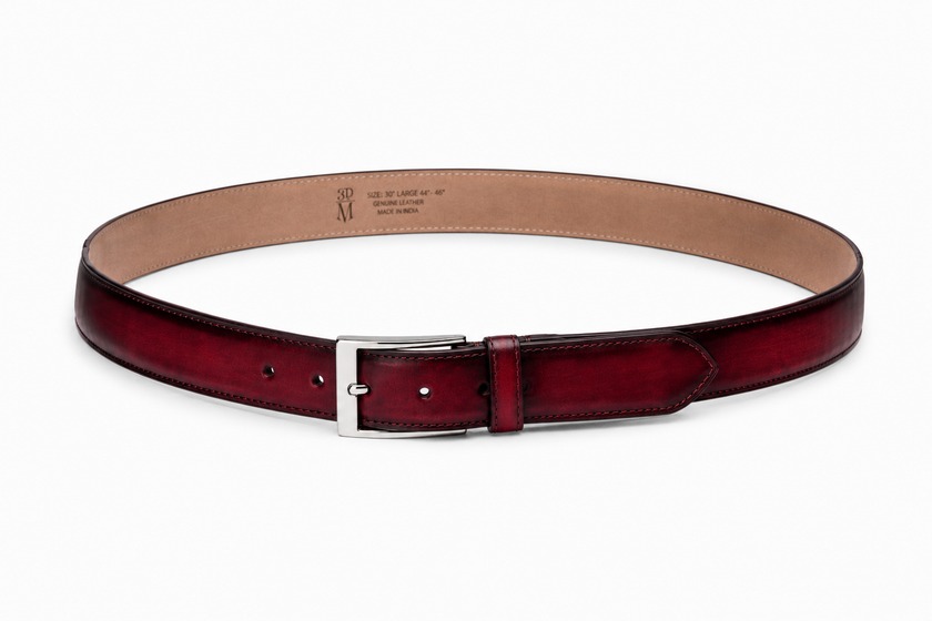 Flat Belt- Oxblood Patina