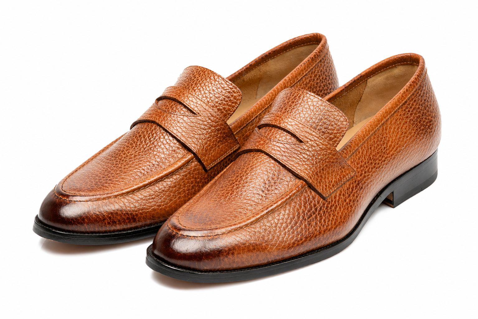 Soft Penny Loafers – Caramel Milled Leather | 3DM Lifestyle