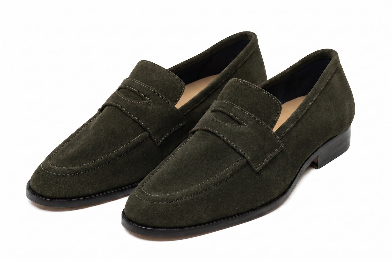 Soft Penny Loafers Navy Suede | 3DM Lifestyle display picture 2