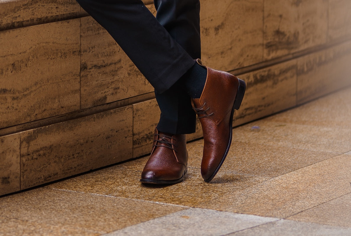 Chukka Boot Brown Grain | Handcrafted Full-Grain Leather