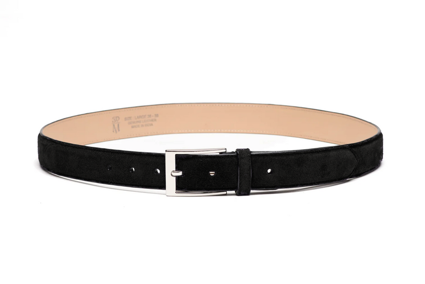 Flat Belt - Black Suede