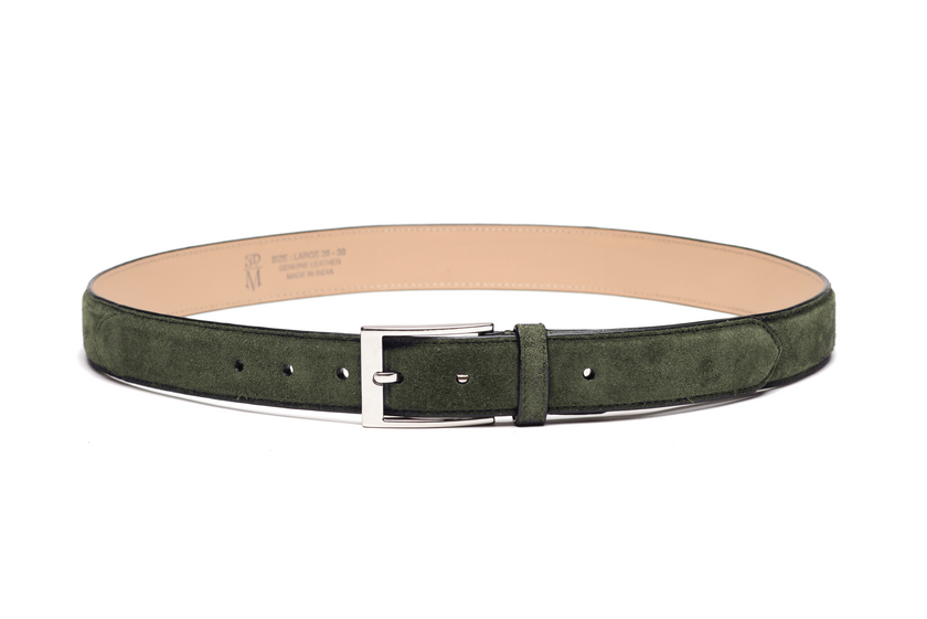 Flat Belt - Green Suede