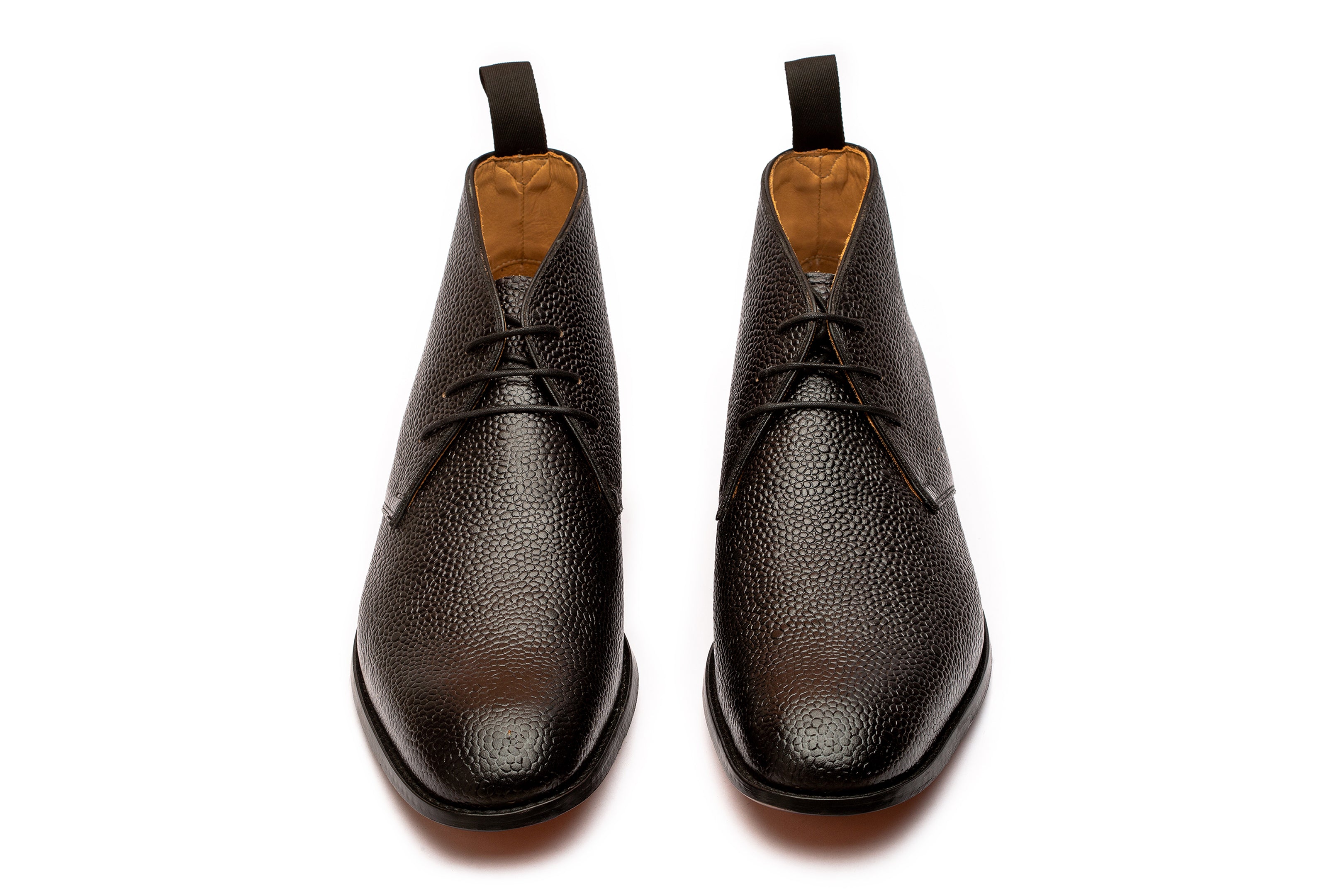 Duke + Dexter Men\'s Black Leather Pebble Grain Chukka Boots - Sz 11 Duke & Dexter WILDE NIGHT SKY EMBOSSED LOAFER Black Mens  main image 4