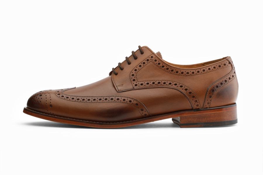 Wingtip Brogue Derby - Tan (US 12 Only)