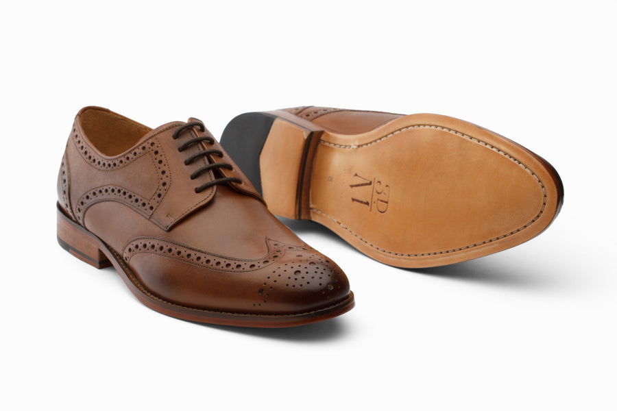 Wingtip Brogue Derby - Tan (US 12 Only)
