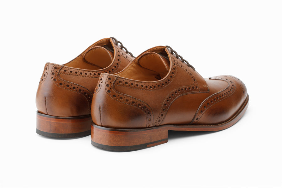 Wingtip Brogue Derby - Tan (US 12 Only)