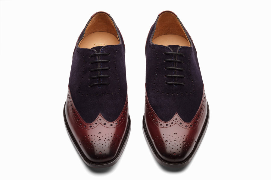 Wingtip Oxford - Burgundy/Navy Suede (US 7 Only)