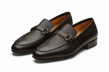 Lorenzo Leather Loafers- Black Grain