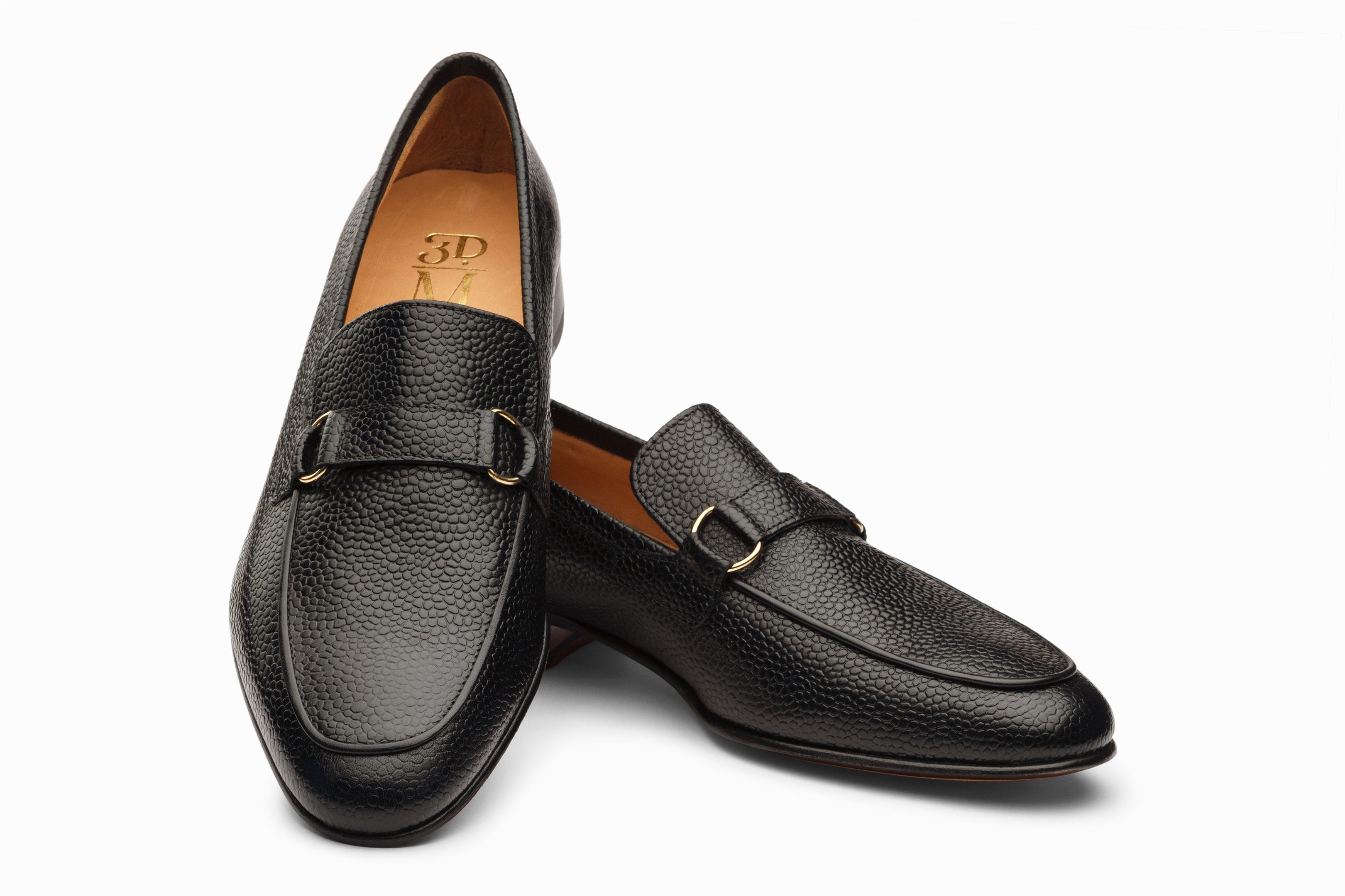 Buy Lorenzo Leather Loafers Black Grain colour shoe for men online 3DM Lifestyle