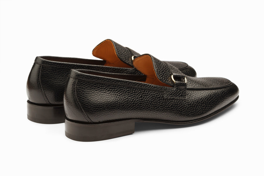 Lorenzo Leather Loafers - Black Grain